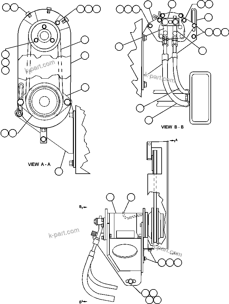 Komatsu parts book diagram for AFE48-F  930E S/N 32674 PIPELINE: AIR CONDITIONER COMPRESSOR INSTALLATION