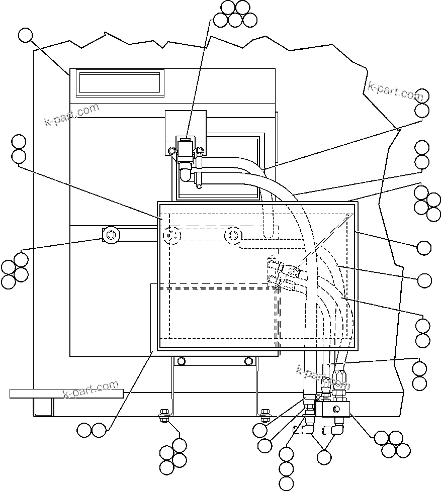 Komatsu parts book diagram for AFE48-F  930E S/N 32674 PIPELINE: HEATER - A/C MODULE INSTALLATION