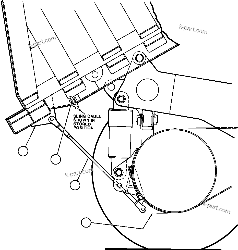 Komatsu parts book diagram for AFE48-F  930E S/N 32674 PIPELINE: BODY CABLE SLING INSTL