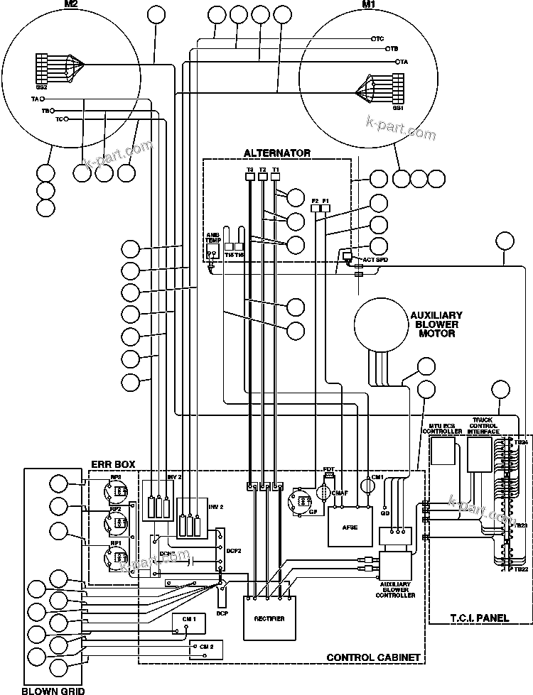 Komatsu parts book diagram for AFE48-F  930E S/N 32674 PIPELINE: ELECTRICAL COMPONENT POWER WIRING