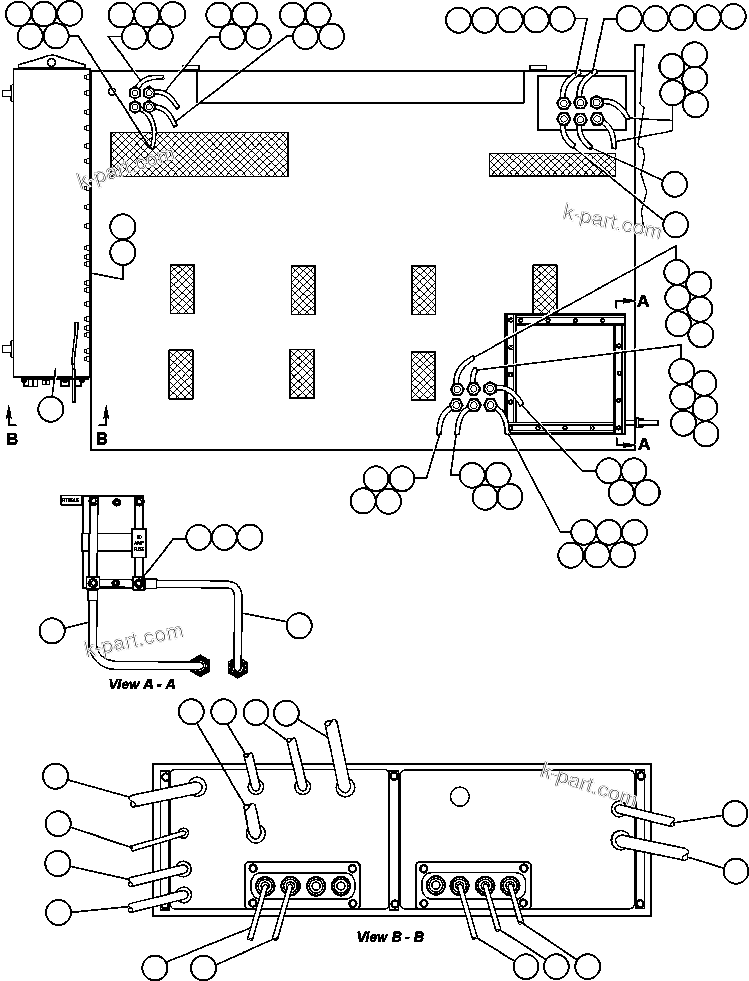 Komatsu parts book diagram for AFE48-F  930E S/N 32674 PIPELINE: CONTROL CABINET (REAR VIEW)