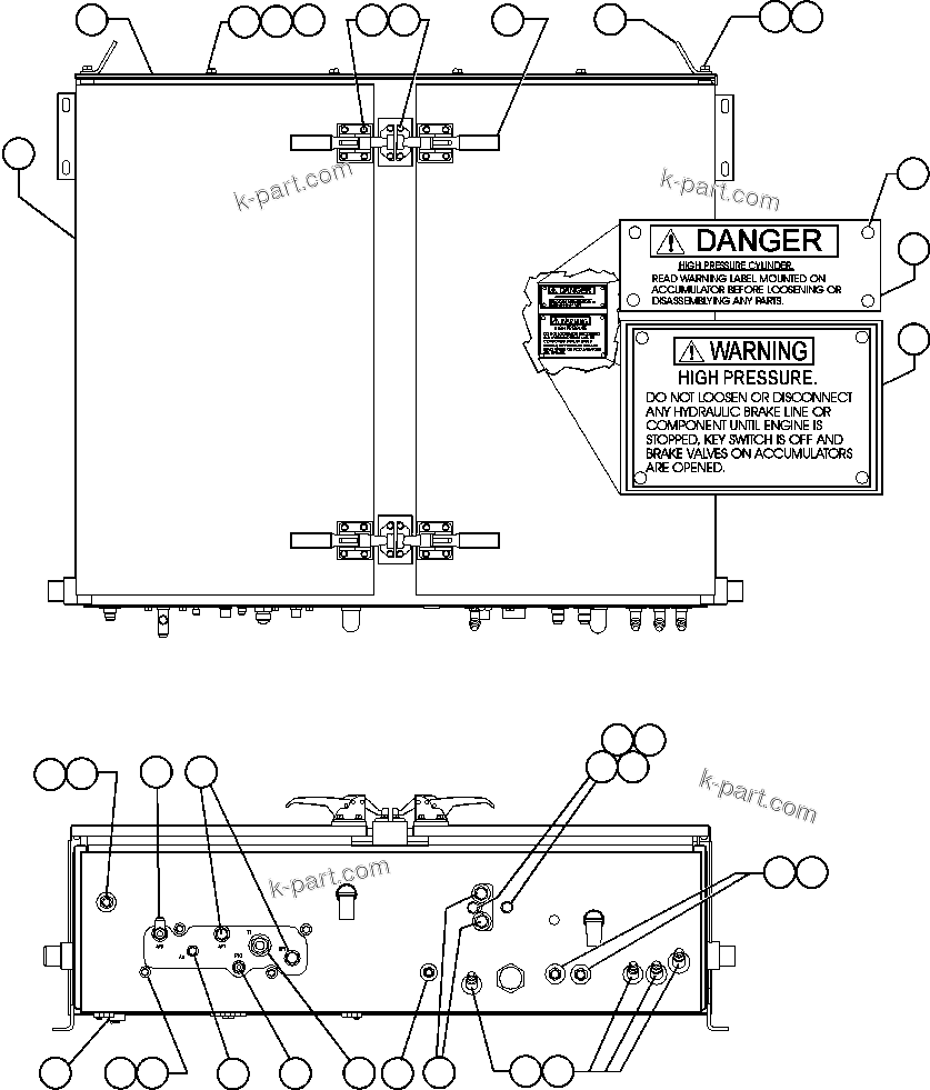 Komatsu parts book diagram for AFE48-F  930E S/N 32674 PIPELINE: HYD / BRAKE CABINET ASSM
