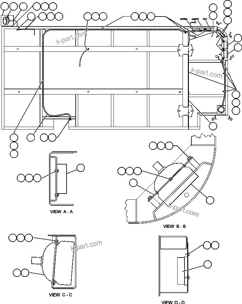 Komatsu parts book diagram for AFE48-F  930E S/N 32674 PIPELINE: RIGHT DECK ELECTRICAL GROUP