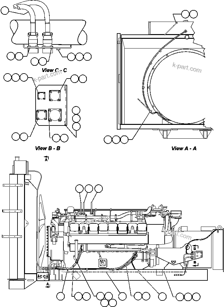 Komatsu parts book diagram for AFE48-F  930E S/N 32674 PIPELINE: ENGINE ELECTRICAL - LEFT SIDE