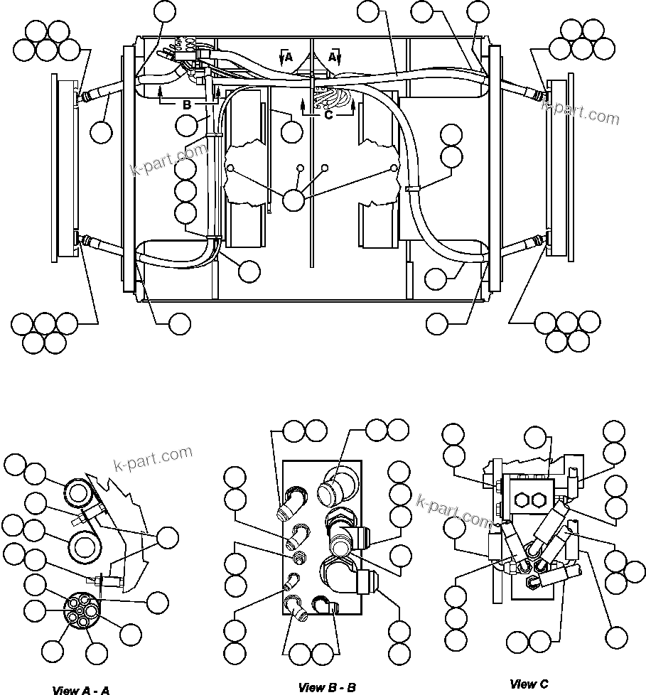 Komatsu parts book diagram for AFE48-F  930E S/N 32674 PIPELINE: REAR AXLE HYDRAULIC PIPING