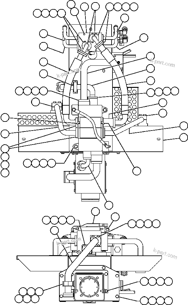 Komatsu parts book diagram for AFE48-F  930E S/N 32674 PIPELINE: PUMP/HOIST VALVE MODULE