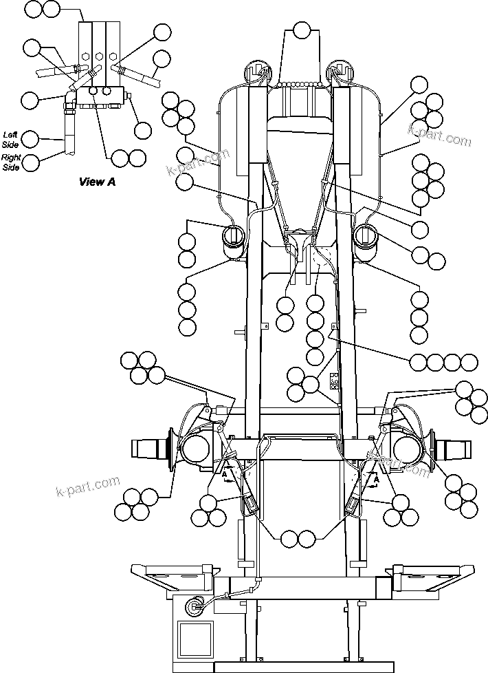 Komatsu parts book diagram for AFE48-F  930E S/N 32674 PIPELINE: AUTOMATIC LUBE SYSTEM