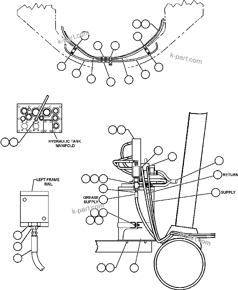 Komatsu parts book diagram for AFE48-F  930E S/N 32674 PIPELINE: AUTOMATIC LUBE SYSTEM - 1