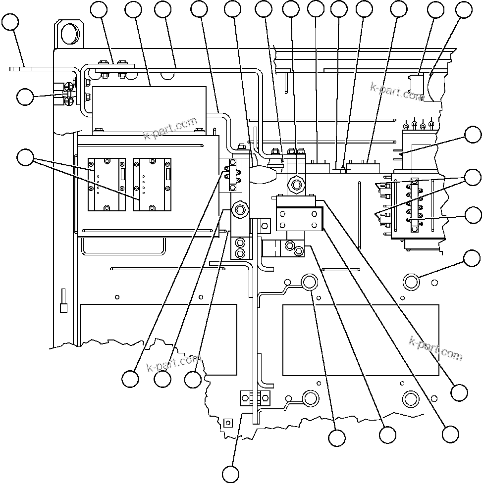 Komatsu parts book diagram for AFE48-F  930E S/N 32674 PIPELINE: CONTROL CABINET (INSIDE TOP LEFT FRONT)