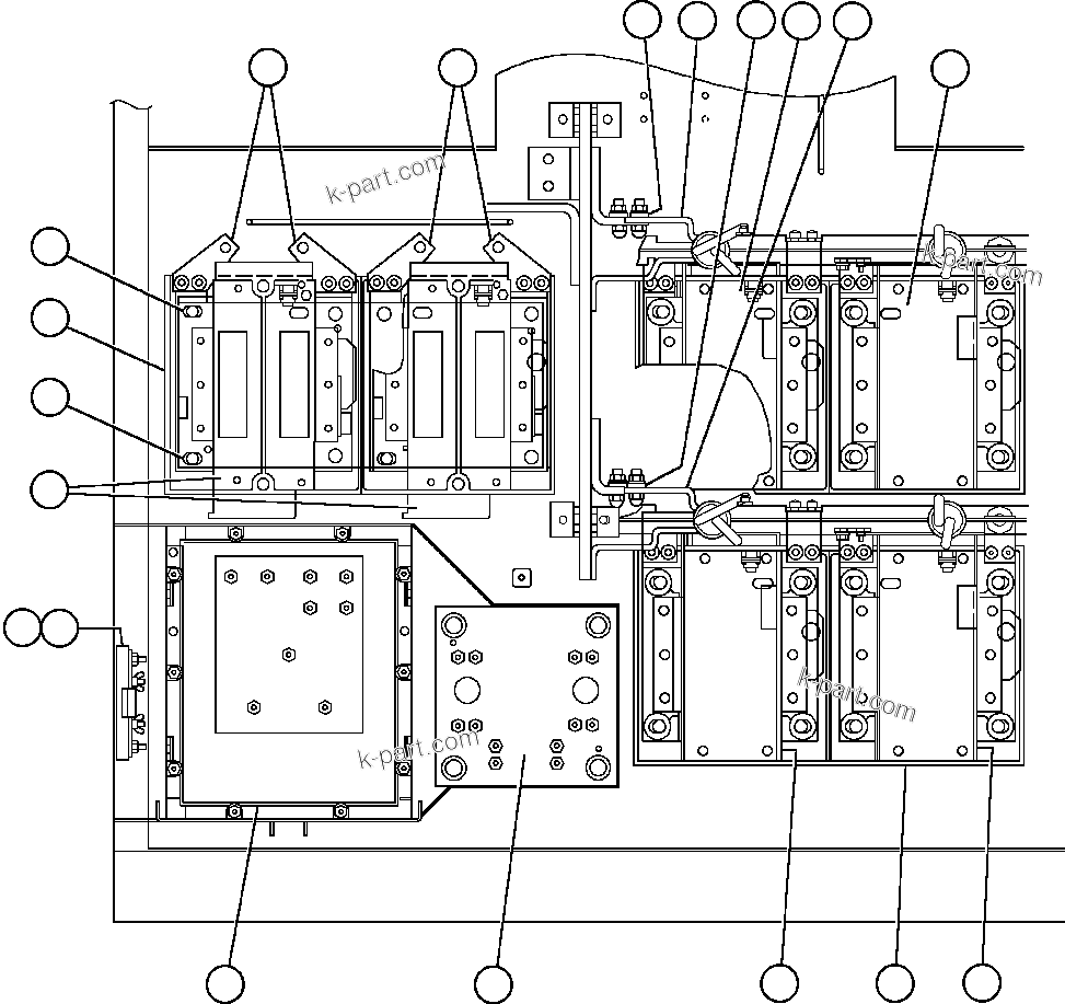 Komatsu parts book diagram for AFE48-F  930E S/N 32674 PIPELINE: CONTROL CABINET (INSIDE LEFT LOWER FRONT)