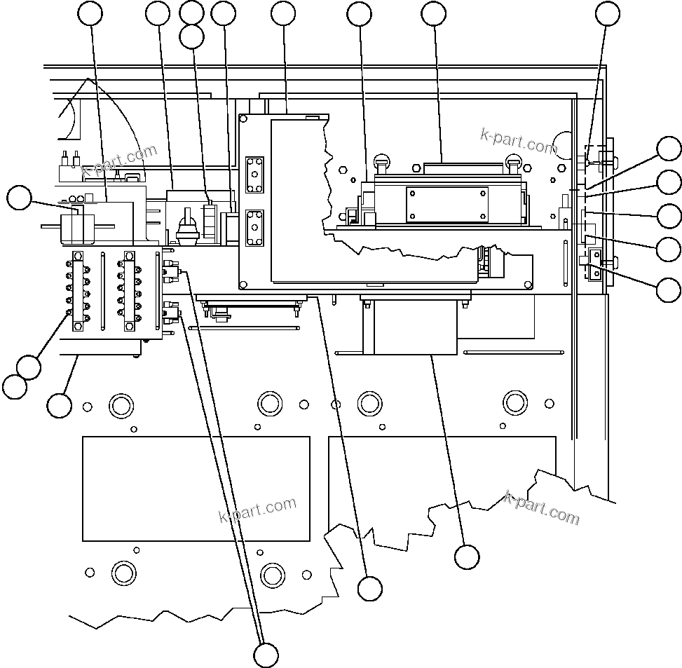 Komatsu parts book diagram for AFE48-F  930E S/N 32674 PIPELINE: CONTROL CABINET (INSIDE TOP RIGHT FRONT)