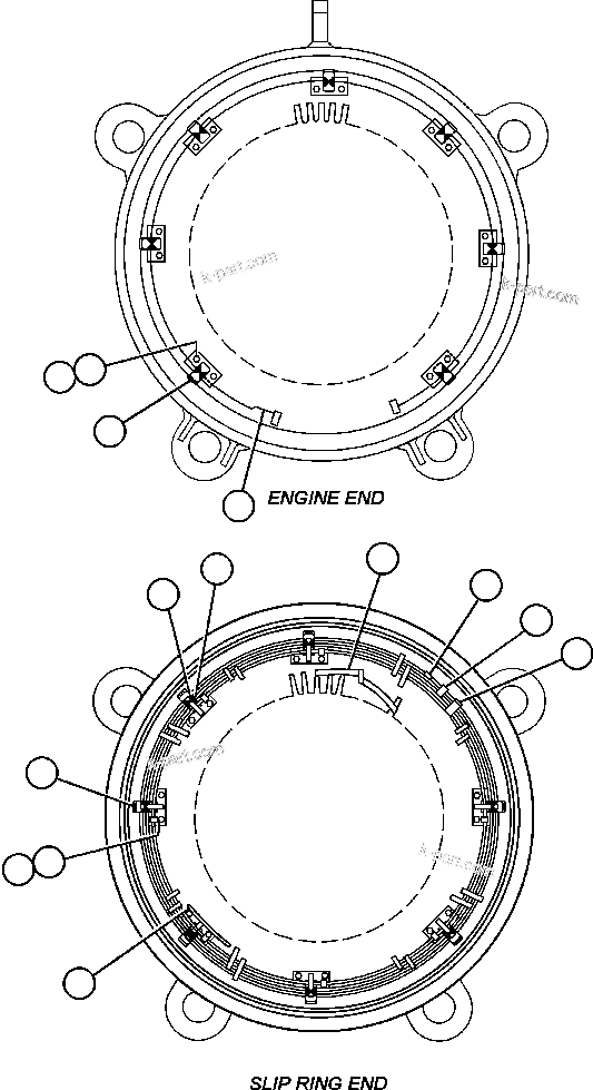 Komatsu parts book diagram for AFE48-F  930E S/N 32674 PIPELINE: ALTERNATOR - STATOR