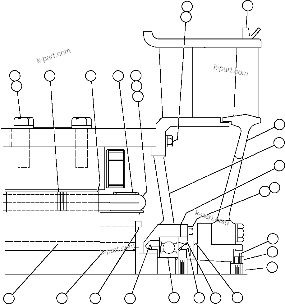 Komatsu parts book diagram for AFE48-F  930E S/N 32674 PIPELINE: BLOWER MOTOR NON-COMMUTATOR END GE0017