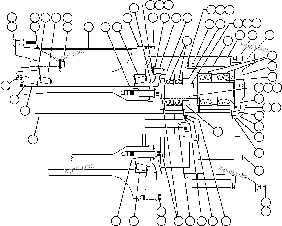 Komatsu parts book diagram for AFE48-F  930E S/N 32674 PIPELINE: WHEEL MOTOR ASSEMBLY - 1 (PB9900)