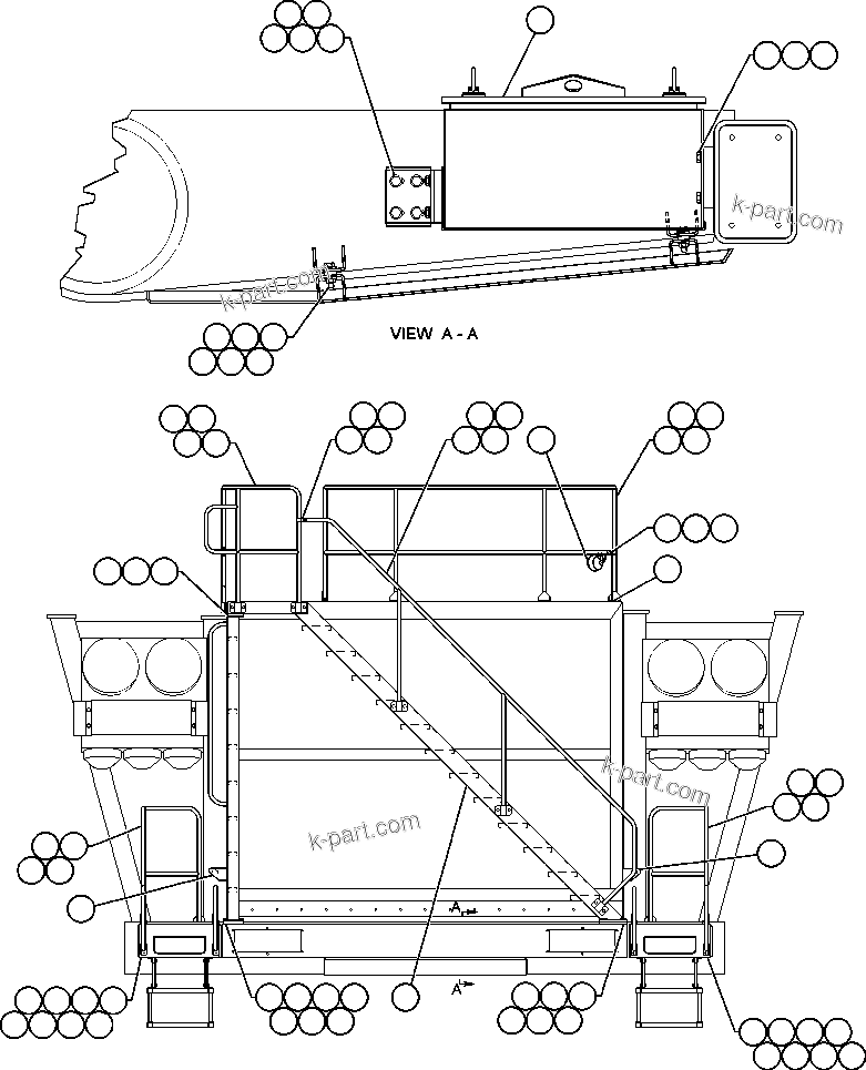 Komatsu parts book diagram for AFE48-H/J 930E S/N 32685 & 32704 PHELPS-DODGE MORENCI: STAIR AND HANDRAIL INSTALLATION