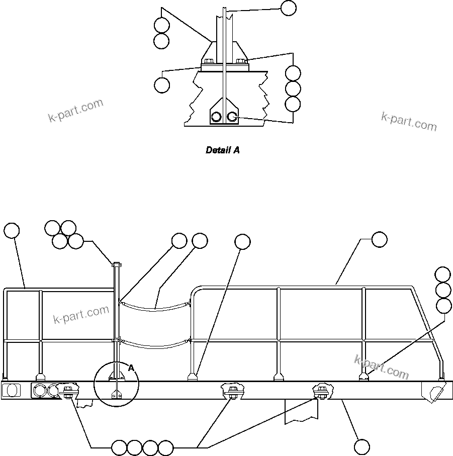 Komatsu parts book diagram for AFE48-H/J 930E S/N 32685 & 32704 PHELPS-DODGE MORENCI: LEFT DECK & HANDRAIL