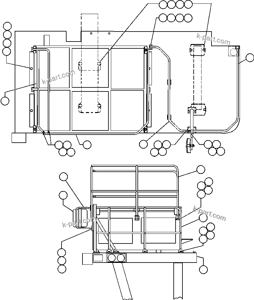 Komatsu parts book diagram for AFE48-H/J 930E S/N 32685 & 32704 PHELPS-DODGE MORENCI: RIGHT DECK & HANDRAILS