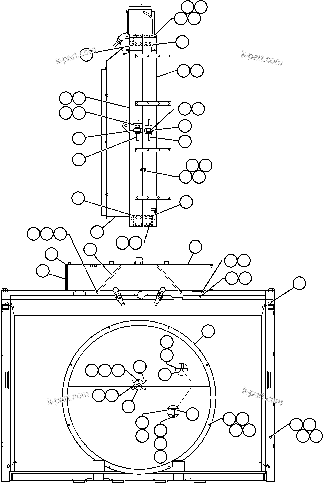 Komatsu parts book diagram for AFE48-H/J 930E S/N 32685 & 32704 PHELPS-DODGE MORENCI: RADIATOR & SHROUD ASSEMBLY (PB9461)