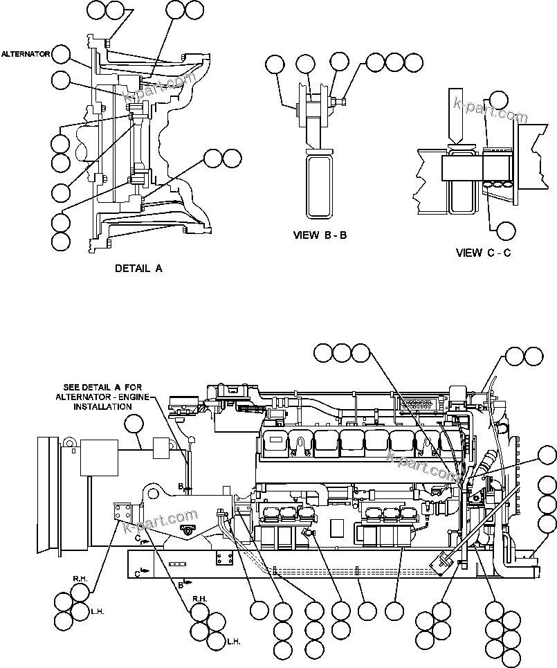 Komatsu parts book diagram for AFE48-H/J 930E S/N 32685 & 32704 PHELPS-DODGE MORENCI: ENGINE & COMPONENTS INSTALLATION