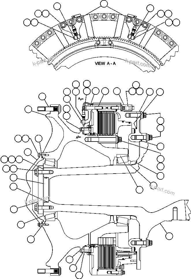 Komatsu parts book diagram for AFE48-H/J 930E S/N 32685 & 32704 PHELPS-DODGE MORENCI: SPINDLE, HUB AND BRAKE INSTL
