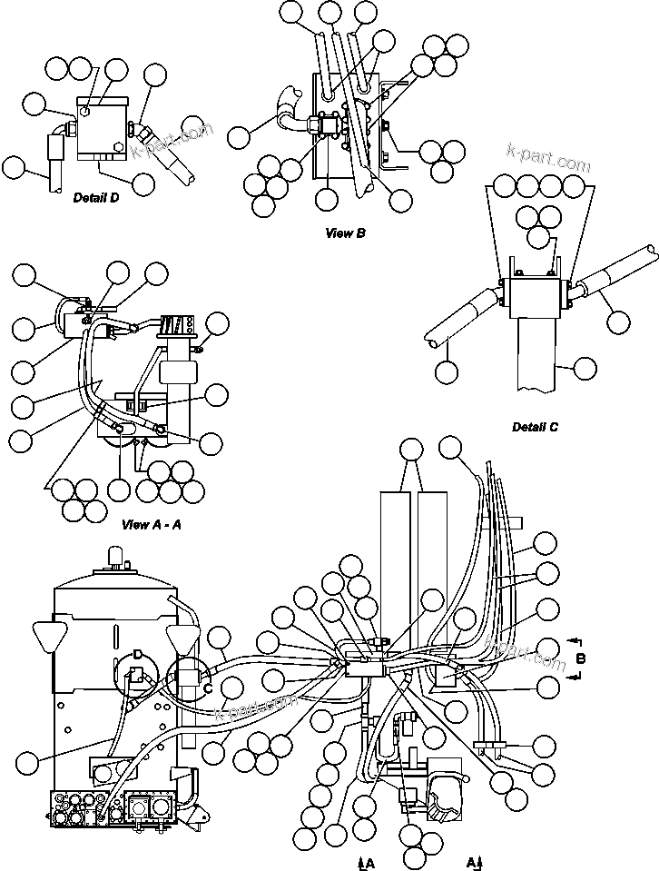 Komatsu parts book diagram for AFE48-H/J 930E S/N 32685 & 32704 PHELPS-DODGE MORENCI: STEERING SYSTEM PIPING - 5
