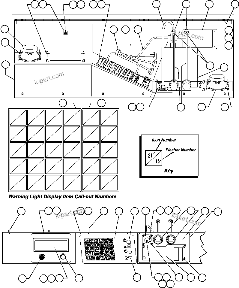Komatsu parts book diagram for AFE48-H/J 930E S/N 32685 & 32704 PHELPS-DODGE MORENCI: OVERHEAD DASH MODULE