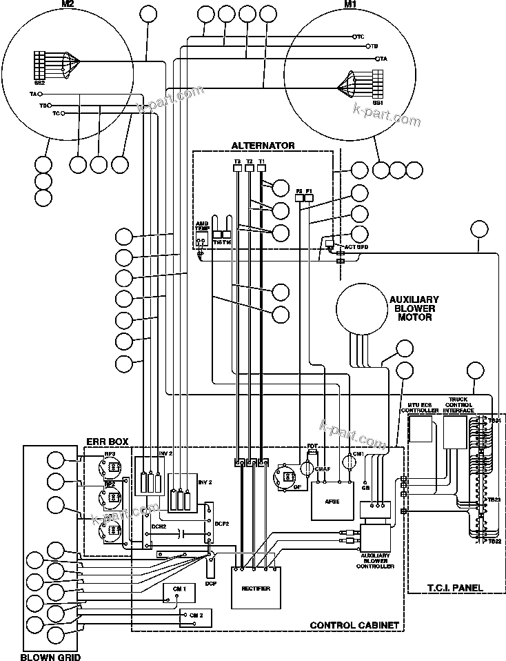 Komatsu parts book diagram for AFE48-H/J 930E S/N 32685 & 32704 PHELPS-DODGE MORENCI: ELECTRICAL COMPONENT POWER WIRING