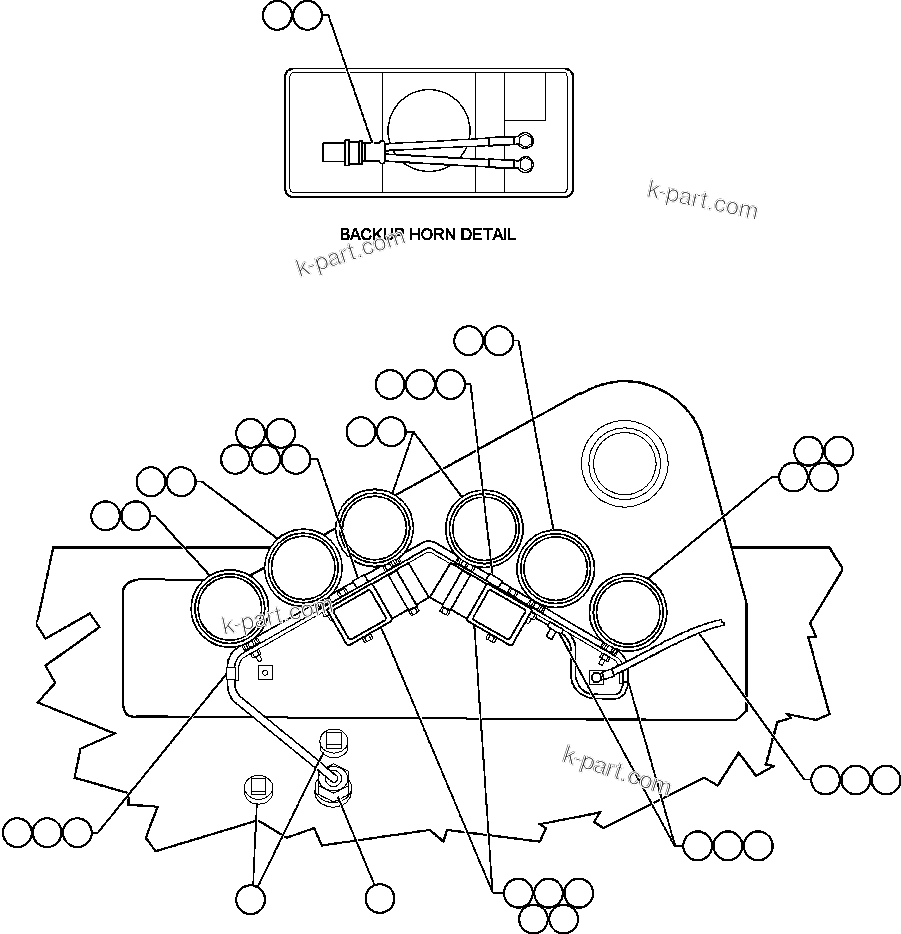 Komatsu parts book diagram for AFE48-H/J 930E S/N 32685 & 32704 PHELPS-DODGE MORENCI: REAR LIGHTS AND BACKUP HORN