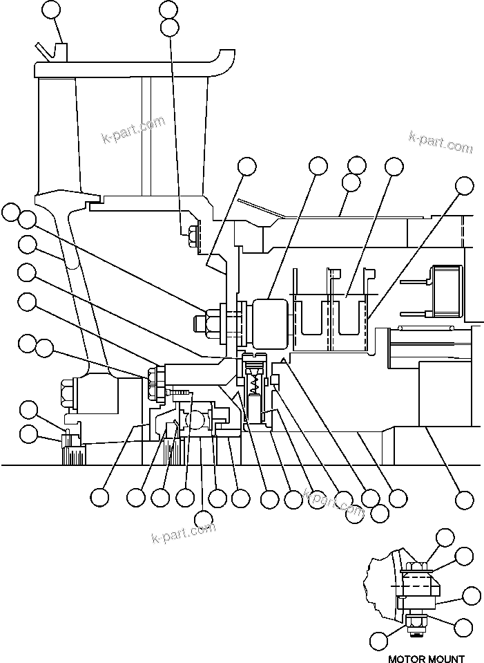 Komatsu parts book diagram for AFE48-H/J 930E S/N 32685 & 32704 PHELPS-DODGE MORENCI: BLOWER MOTOR COMMUTATOR END (GE0017)