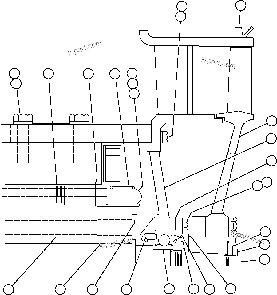 Komatsu parts book diagram for AFE48-H/J 930E S/N 32685 & 32704 PHELPS-DODGE MORENCI: BLOWER MOTOR NON-COMMUTATOR END GE0017
