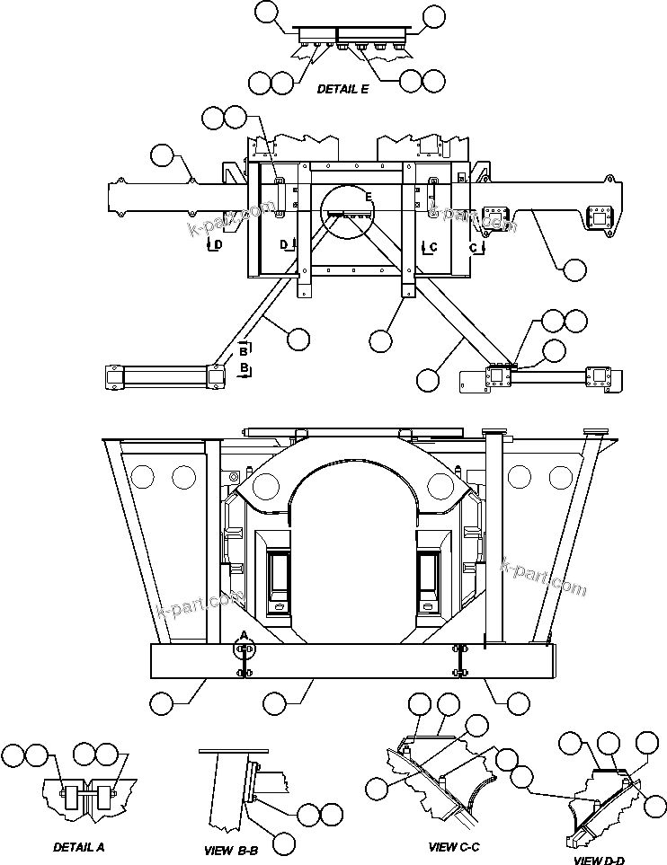 Komatsu parts book diagram for AFE48-V  930E S/N 32816 & 32837 PHELPS-DODGE MORENCI: FRAME & UPRIGHTS