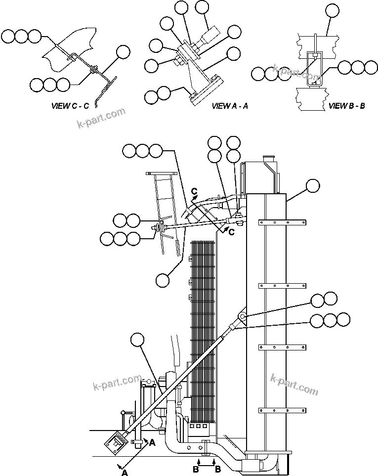 Komatsu parts book diagram for AFE48-V  930E S/N 32816 & 32837 PHELPS-DODGE MORENCI: RADIATOR SUPPORT & TUBE MOUNTING