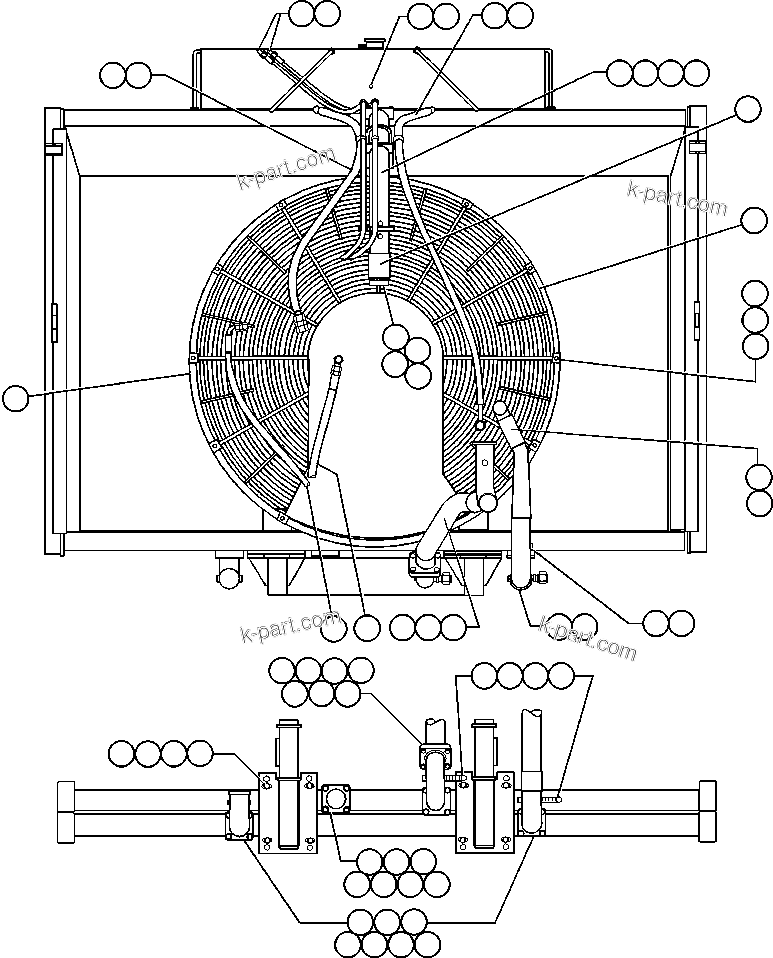 Komatsu parts book diagram for AFE48-V  930E S/N 32816 & 32837 PHELPS-DODGE MORENCI: RADIATOR PIPING