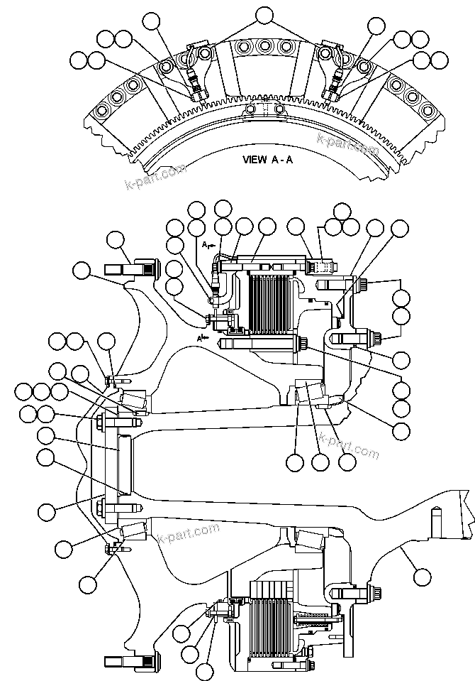 Komatsu parts book diagram for AFE48-V  930E S/N 32816 & 32837 PHELPS-DODGE MORENCI: SPINDLE, HUB AND BRAKE INSTL