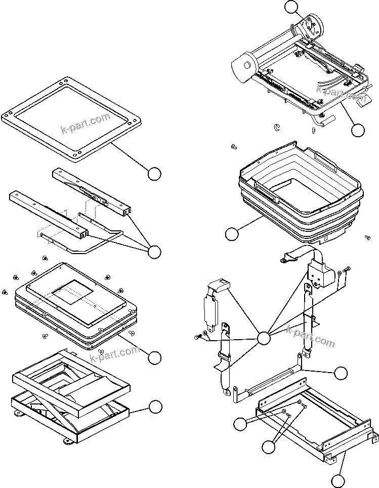Komatsu parts book diagram for AFE48-V  930E S/N 32816 & 32837 PHELPS-DODGE MORENCI: OPERATOR'S SEAT ASSEMBLY - 1 (PB8649)