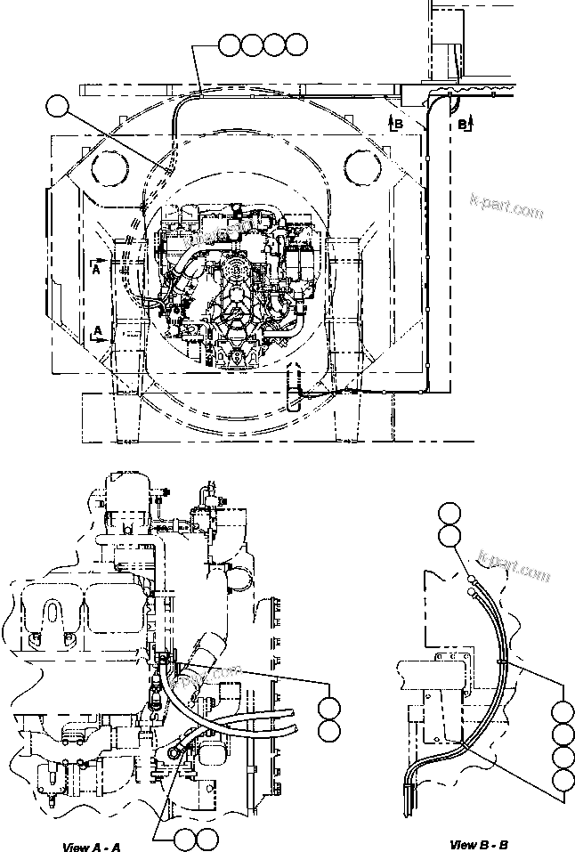 Komatsu parts book diagram for AFE48-V  930E S/N 32816 & 32837 PHELPS-DODGE MORENCI: HEATER HOSE PIPING