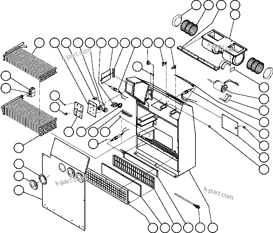Komatsu parts book diagram for AFE48-V  930E S/N 32816 & 32837 PHELPS-DODGE MORENCI: HEATER/AIR CONDITIONER ASSM - 2 (EF7076)