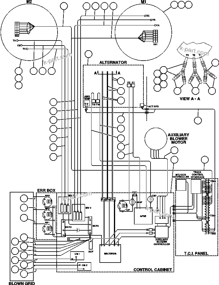 Komatsu parts book diagram for AFE48-V  930E S/N 32816 & 32837 PHELPS-DODGE MORENCI: ELECTRICAL COMPONENT POWER WIRING