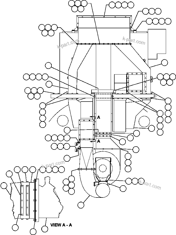 Komatsu parts book diagram for AFE48-V  930E S/N 32816 & 32837 PHELPS-DODGE MORENCI: AUXILIARY BLOWER DUCTING