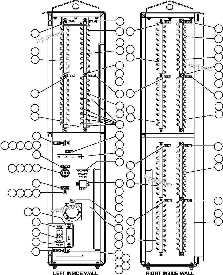 Komatsu parts book diagram for AFE48-V  930E S/N 32816 & 32837 PHELPS-DODGE MORENCI: INTERFACE CABINET (SIDEWALLS)