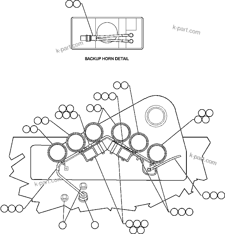 Komatsu parts book diagram for AFE48-V  930E S/N 32816 & 32837 PHELPS-DODGE MORENCI: REAR LIGHTS AND BACKUP HORN