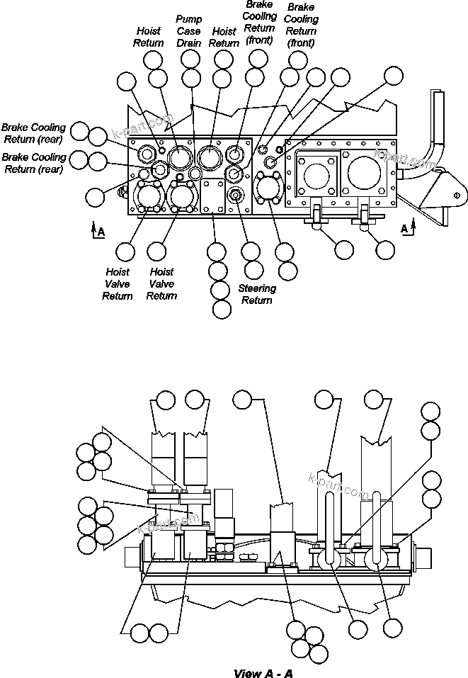 Komatsu parts book diagram for AFE48-V  930E S/N 32816 & 32837 PHELPS-DODGE MORENCI: HYDRAULIC TANK PIPING