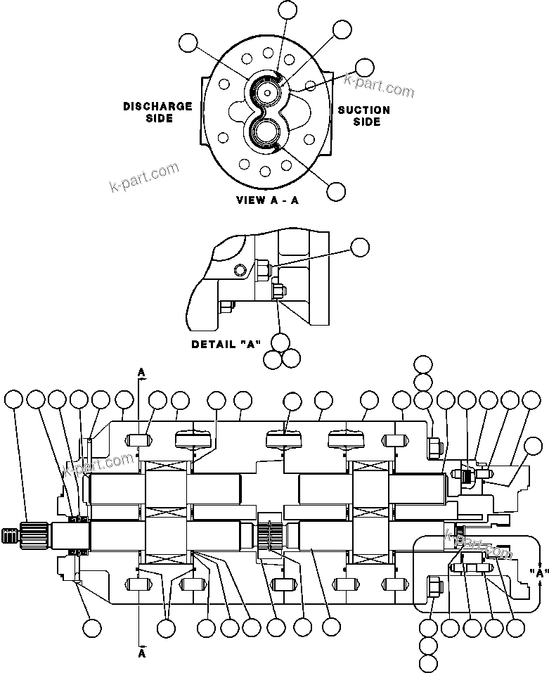 Komatsu parts book diagram for AFE48-V  930E S/N 32816 & 32837 PHELPS-DODGE MORENCI: HOIST PUMP ASSEMBLY (PB9008)