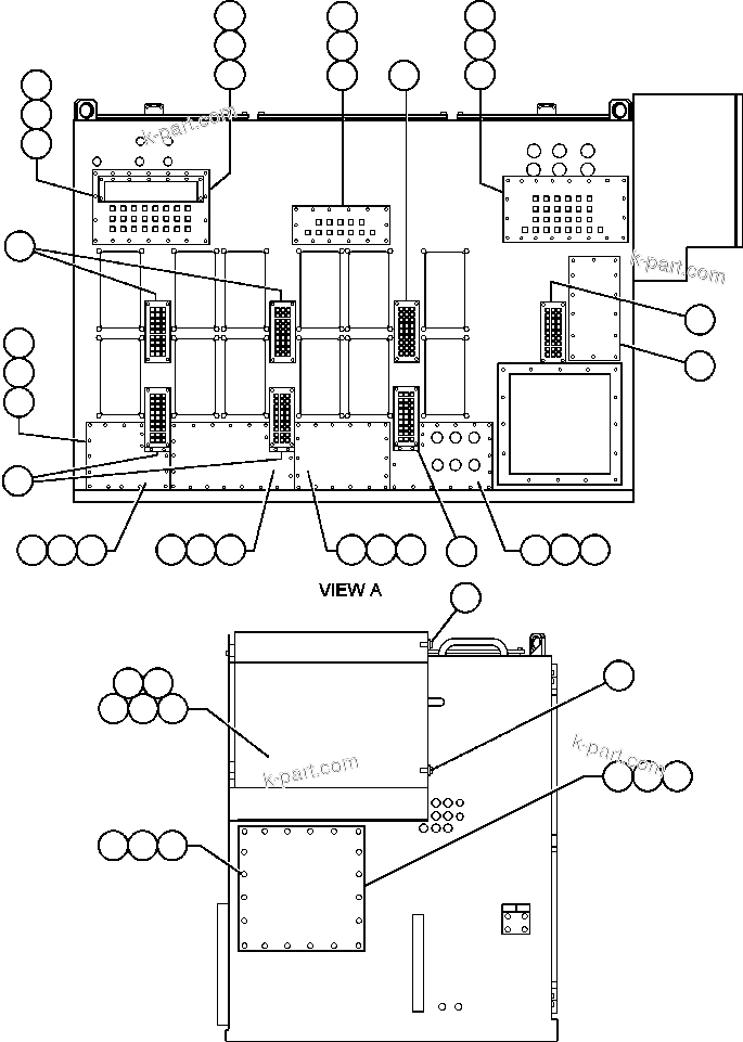 Komatsu parts book diagram for AFE48-V  930E S/N 32816 & 32837 PHELPS-DODGE MORENCI: CONTROL CABINET (RIGHT SIDE & REAR VIEW)