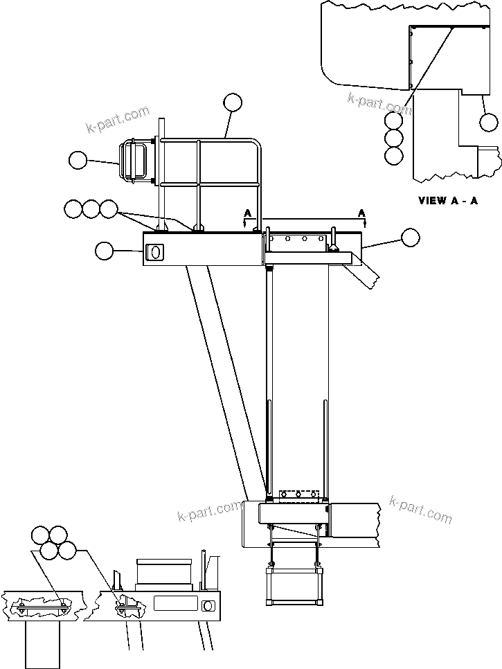 Komatsu parts book diagram for AFE50-AG 830E S/N A30641 ANTELOPE COAL: RIGHT DECK & HANDRAILS