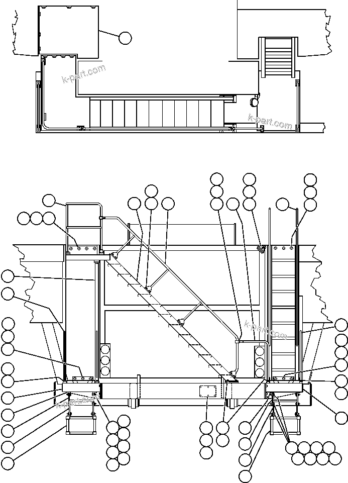 Komatsu parts book diagram for AFE50-AG 830E S/N A30641 ANTELOPE COAL: DIAGONAL LADDER INSTALLATION