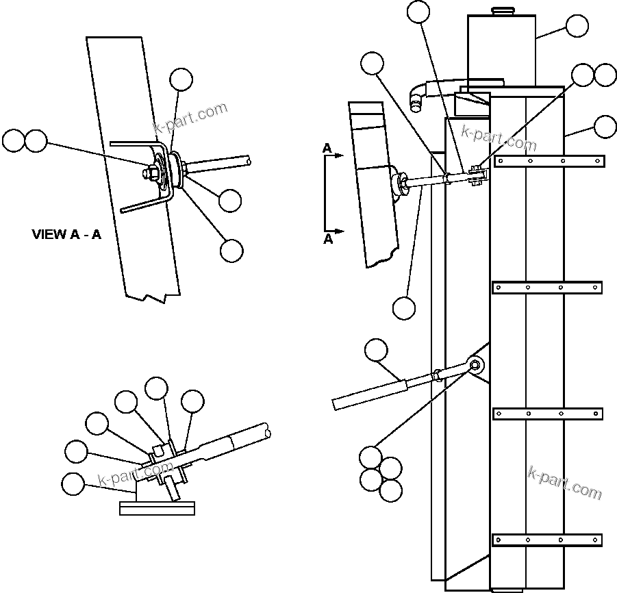 Komatsu parts book diagram for AFE50-AG 830E S/N A30641 ANTELOPE COAL: RADIATOR MOUNTING