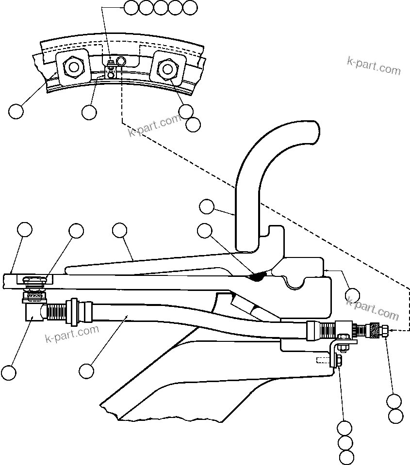 Komatsu parts book diagram for AFE50-AG 830E S/N A30641 ANTELOPE COAL: FRONT WHEEL & MOUNTING