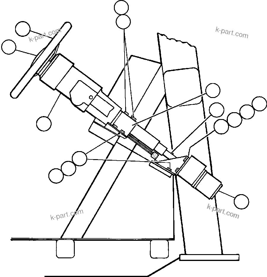 Komatsu parts book diagram for AFE50-AG 830E S/N A30641 ANTELOPE COAL: STEERING COLUMN & CONTROL VALVE INSTL