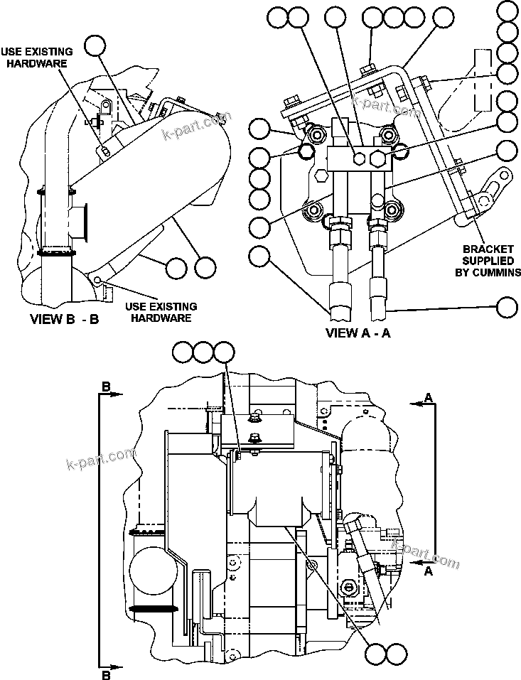 Komatsu parts book diagram for AFE50-AG 830E S/N A30641 ANTELOPE COAL: AIR CONDITIONER COMPRESSOR INSTALLATION